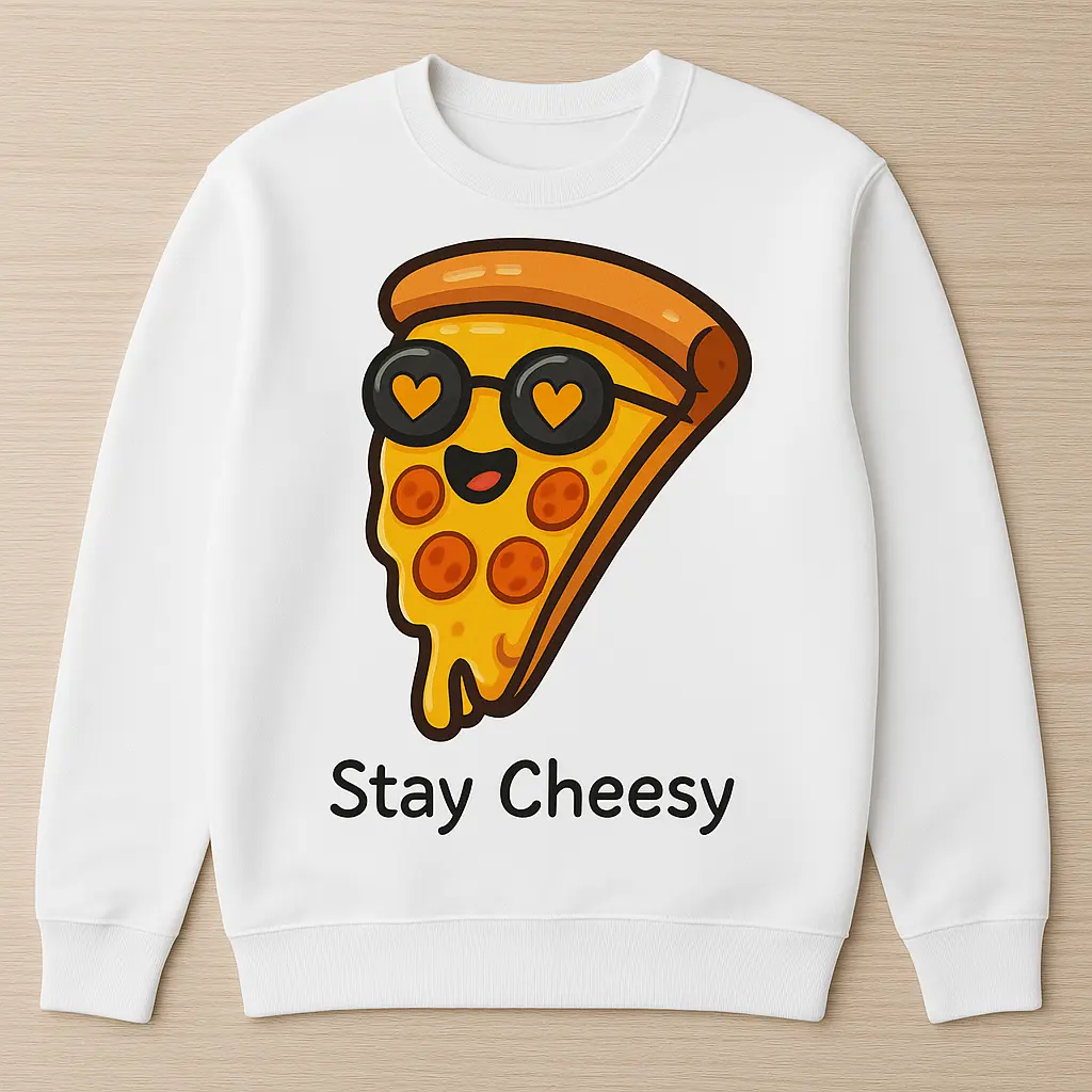 Stay Cheesy Sweatshirt design by Day x Dreamer